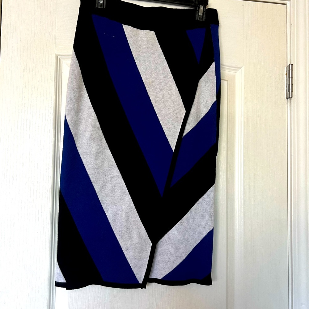 New York and company striped asymmetrical skirt